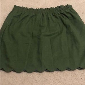 Olive green linen skirt